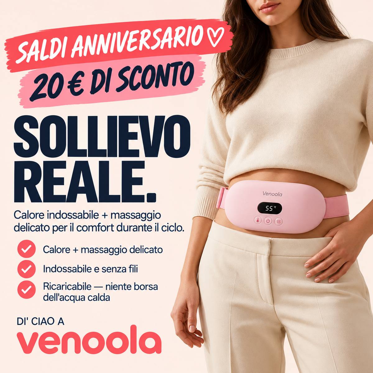 Venoola -Sollievo dai Dolori Mestruali e dall'Endometriosi, Senza Farmaci