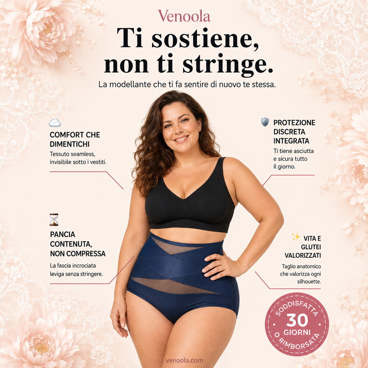 Slip Modellante Vita Alta a Controllo Addome con Fascia Incrociata