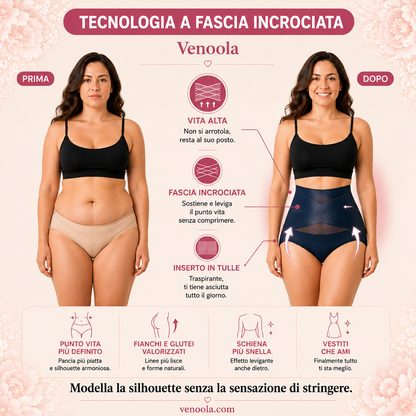 Slip Modellante Vita Alta a Controllo Addome con Fascia Incrociata