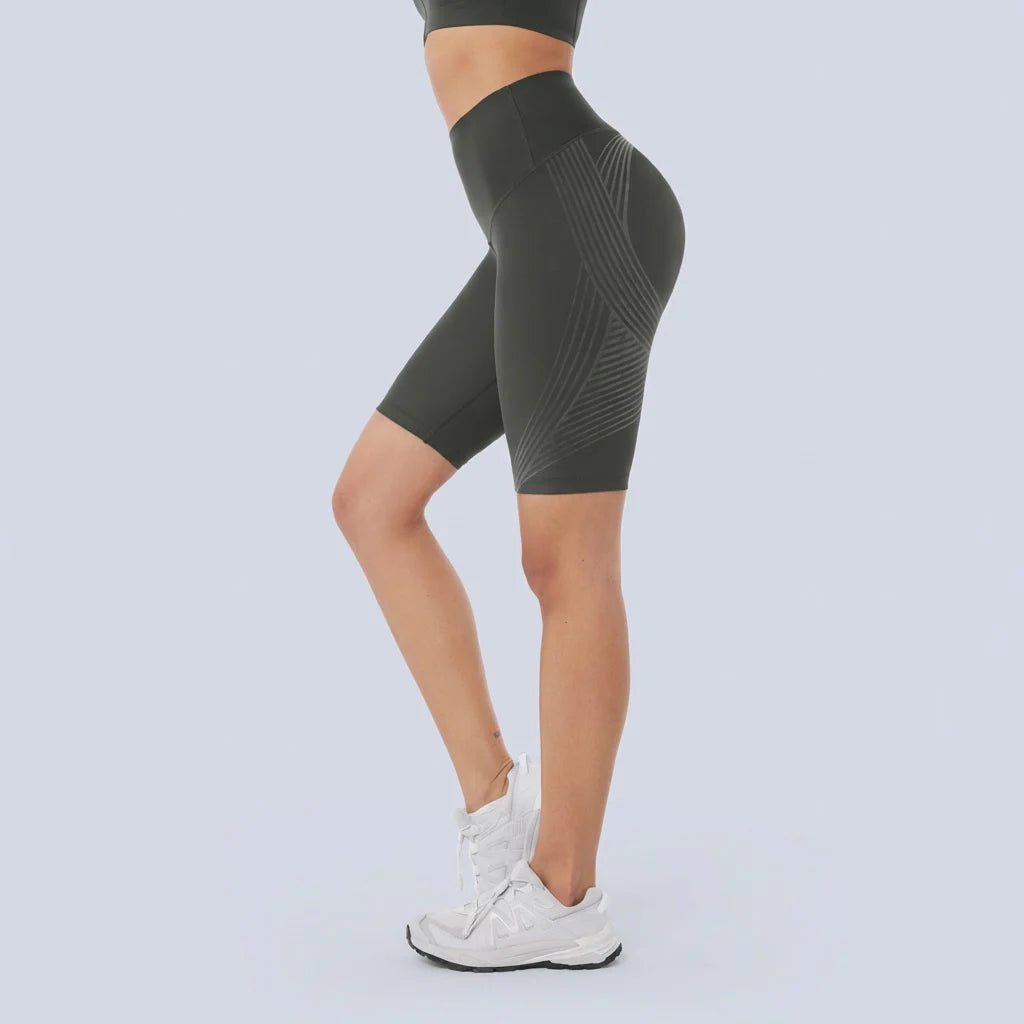Short modellante 3D a vita alta sopra il ginocchio