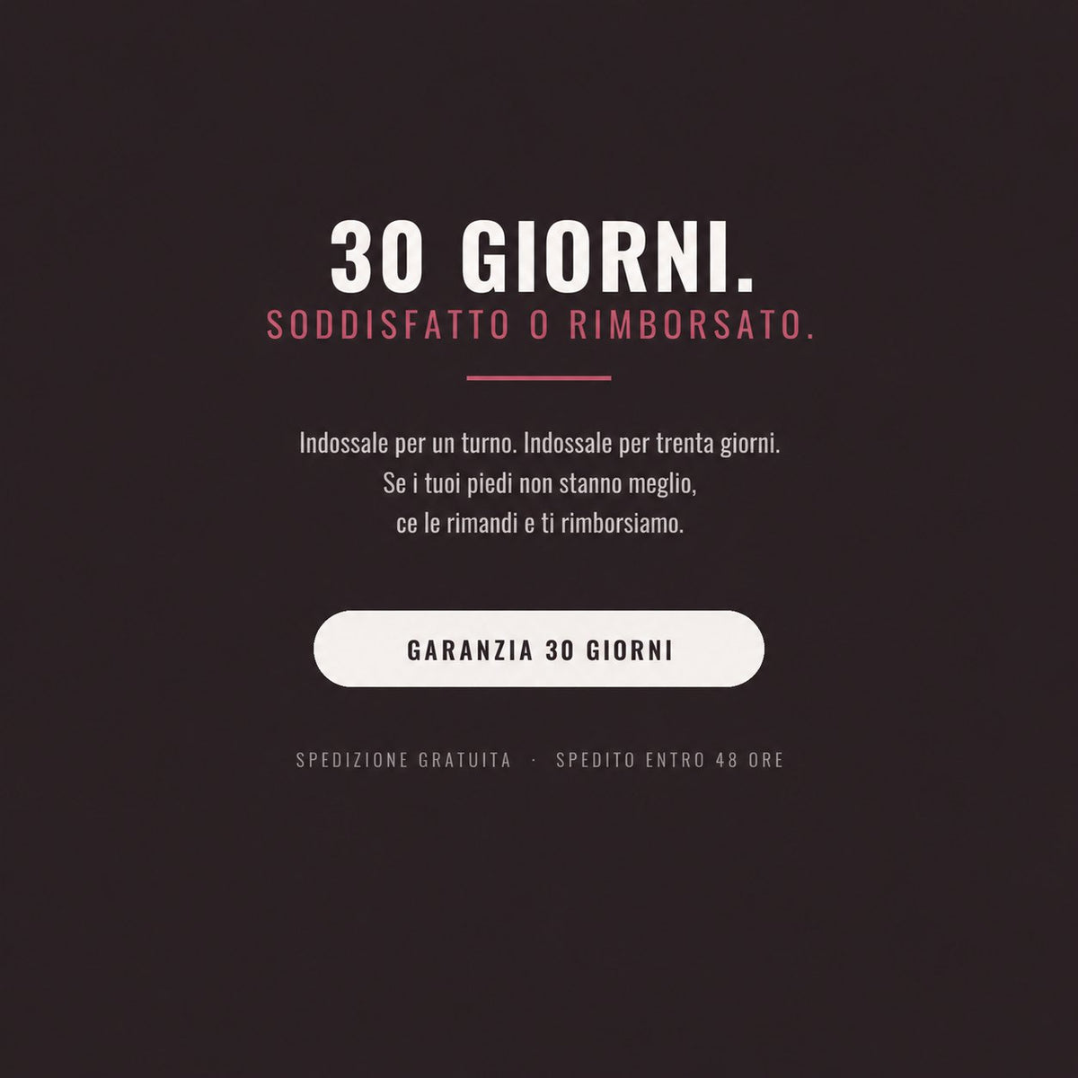 Garanzia 30 giorni soddisfatto o rimborsato